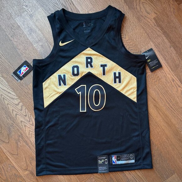 Toronto Raptors DeRozan Nike Jersey Mens Size 44 Black Gold NBA Basketball NWT - Picture 1 of 11